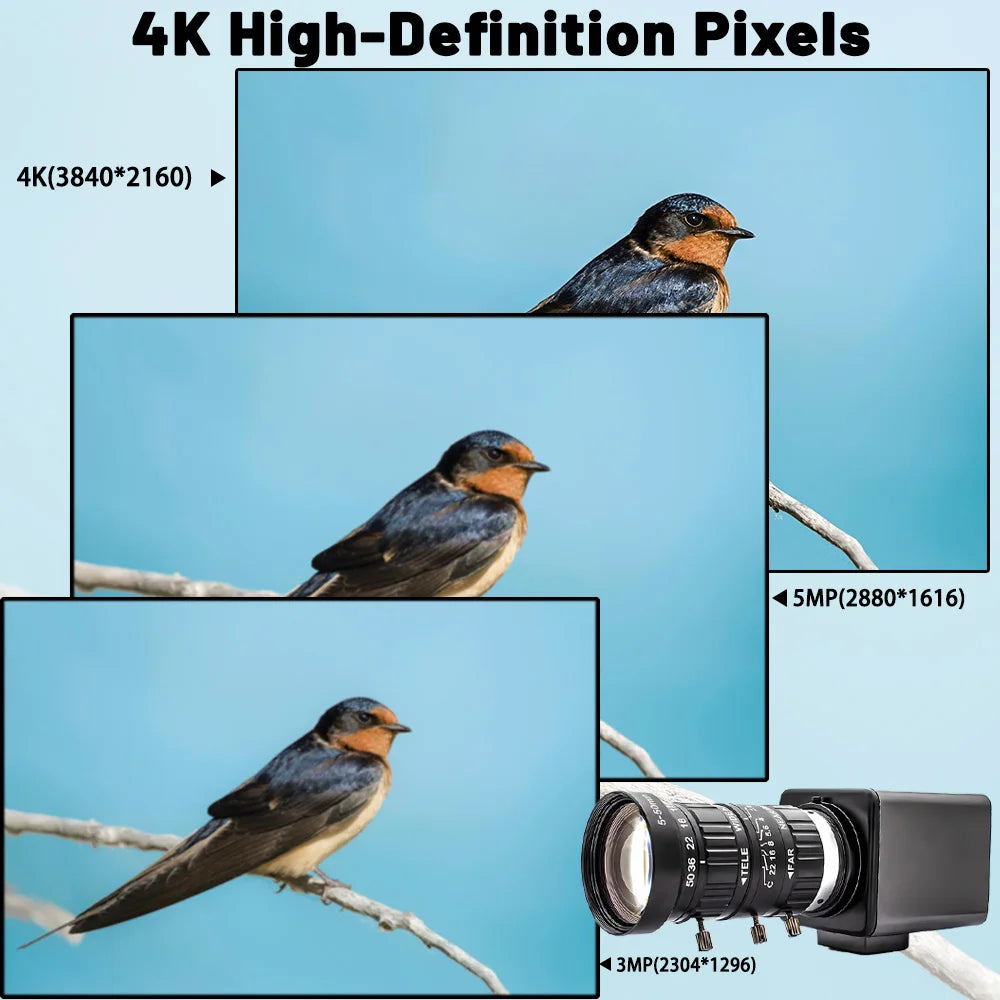 IMX678 USB3.0 Camera 8MP 4K HD 60FPS Industrial Camera Shell With 10X Zoom Varifocal Lens Plug Play UVC Protocol For Fast Moving