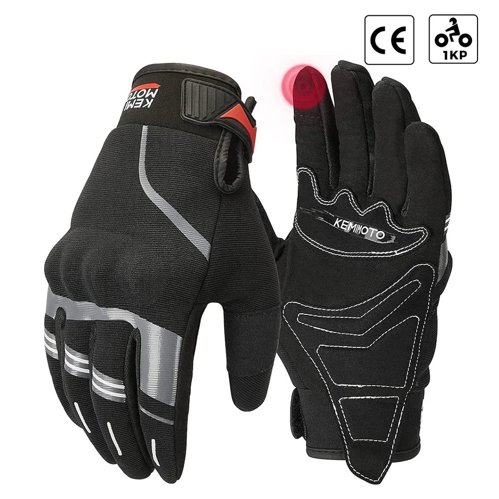 KEMIMOTO Summer Motocross Gloves CE 1KP ATV UTV Moto Gloves For Can-Am Maverick X3 For Polaris RZR Hard Knuckle Touchscreen