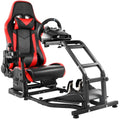 Adjustable Gaming Sim Cockpit with Red Seat Compatible Logitech G920 G923 Thrustmaster T300 Racing Wheel Stand
