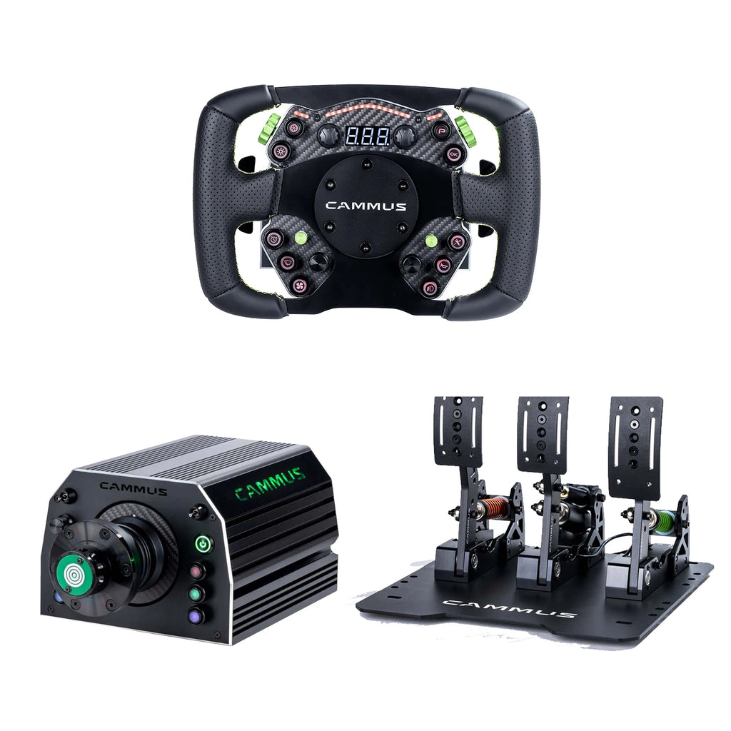 CAMMUS Car Simulator Racing Wheel and Pedals Set 15nm Direct Servo Motor Base Steering Wheel for PC