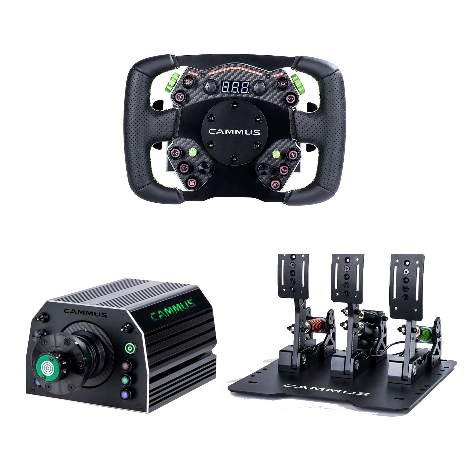 CAMMUS Car Simulator Racing Wheel and Pedals Set 15nm Direct Servo Motor Base Steering Wheel for PC
