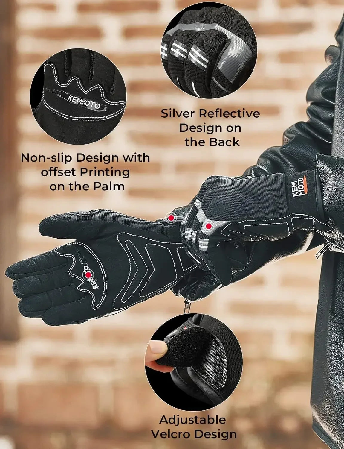 KEMIMOTO Summer Motocross Gloves CE 1KP ATV UTV Moto Gloves For Can-Am Maverick X3 For Polaris RZR Hard Knuckle Touchscreen