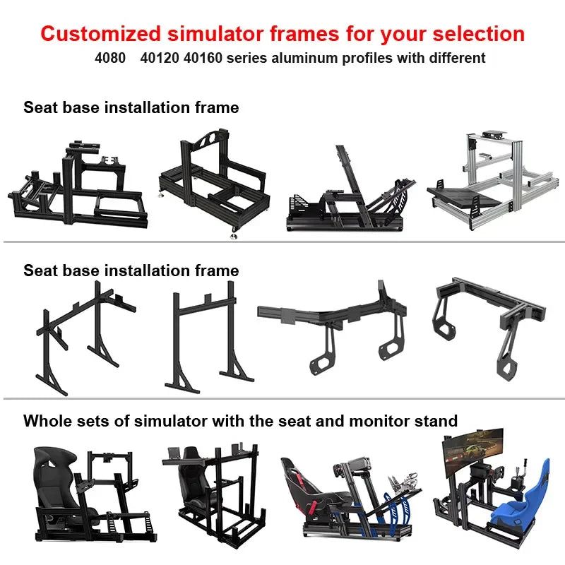 Hot Sales Sim Racing Game Simulator Customization Competition Next Leveling Lite Simulator Aluminum Frame 4080 Sim Racing Rig