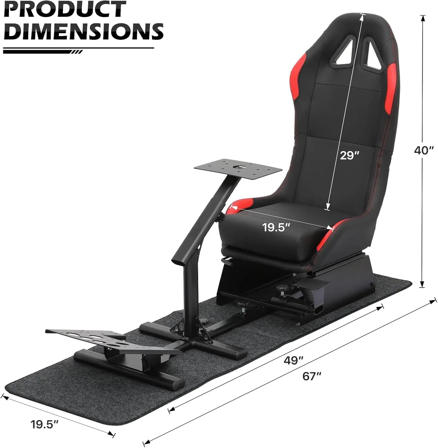 Racing Simulator Cockpit Black Stainless Steel Foldable Racing Seat Stand Fit  G920 G29 G27 G25 G923 Thrustmaster