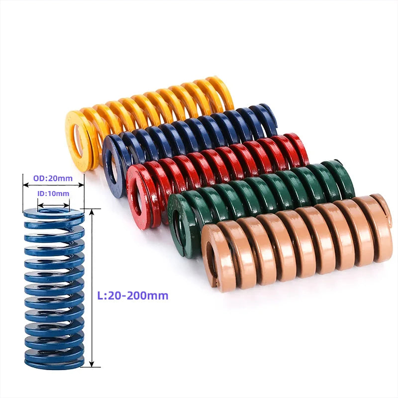Creamily 1PCS Mold Die Spring 20x10xL Spiral Stamping Loading Compression Mould Springs Outer Diameter=20mm Length=20- 200mm