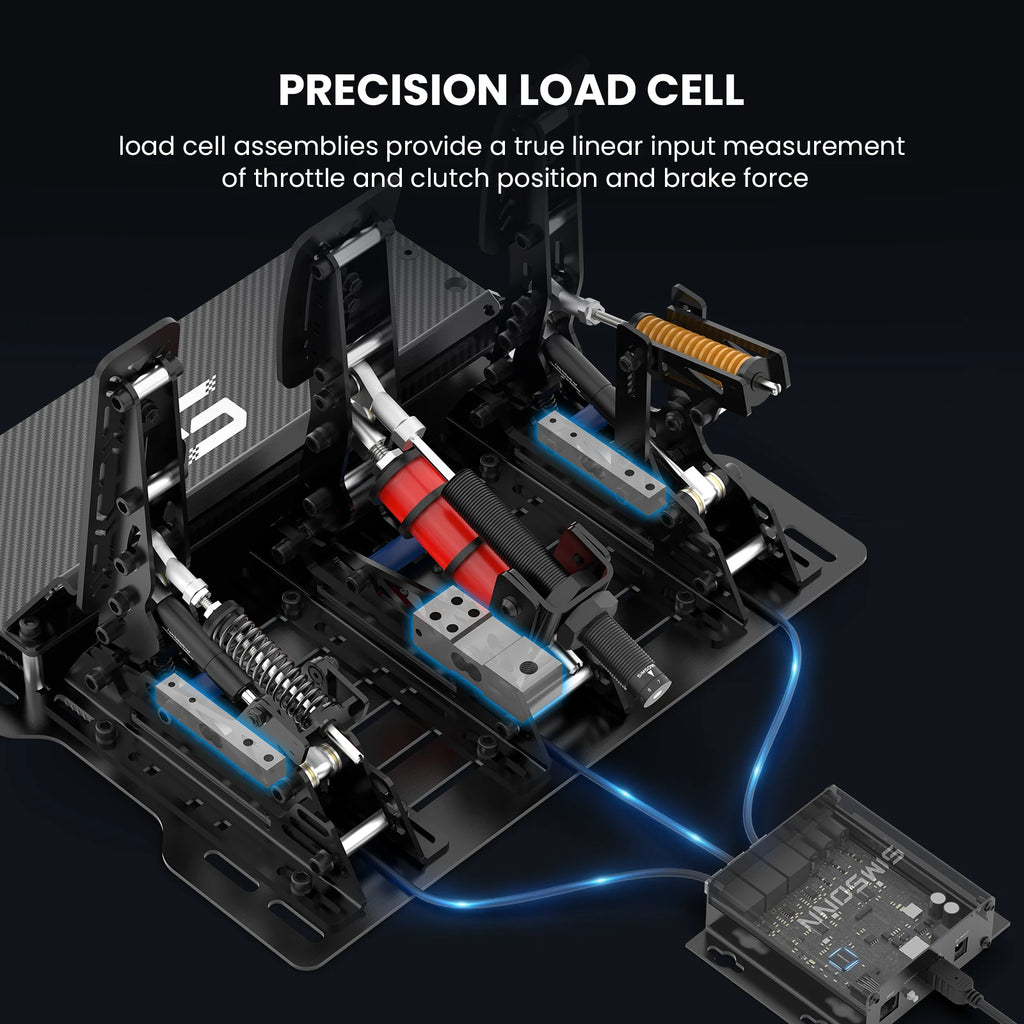 SIMSONN PRO X Ultra Sim Racing Pedals Pressure Sensor Pedal Support VAM VAM RPO Vibration Motor PC Racing Simulator Pedals