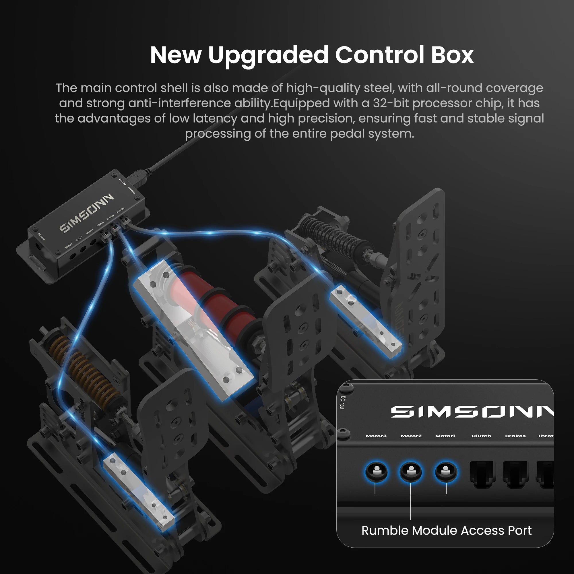 SIMSONN Plus X Sim Racing Simulator Pedal PC Simracing Pedals Support VAM VAM RPO Vibration Motor Driving Game Accessories