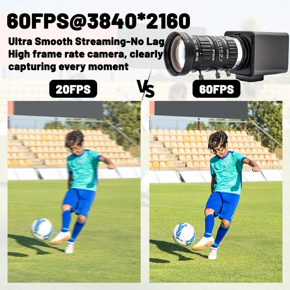 IMX678 USB3.0 Camera 8MP 4K HD 60FPS Industrial Camera Shell With 10X Zoom Varifocal Lens Plug Play UVC Protocol For Fast Moving