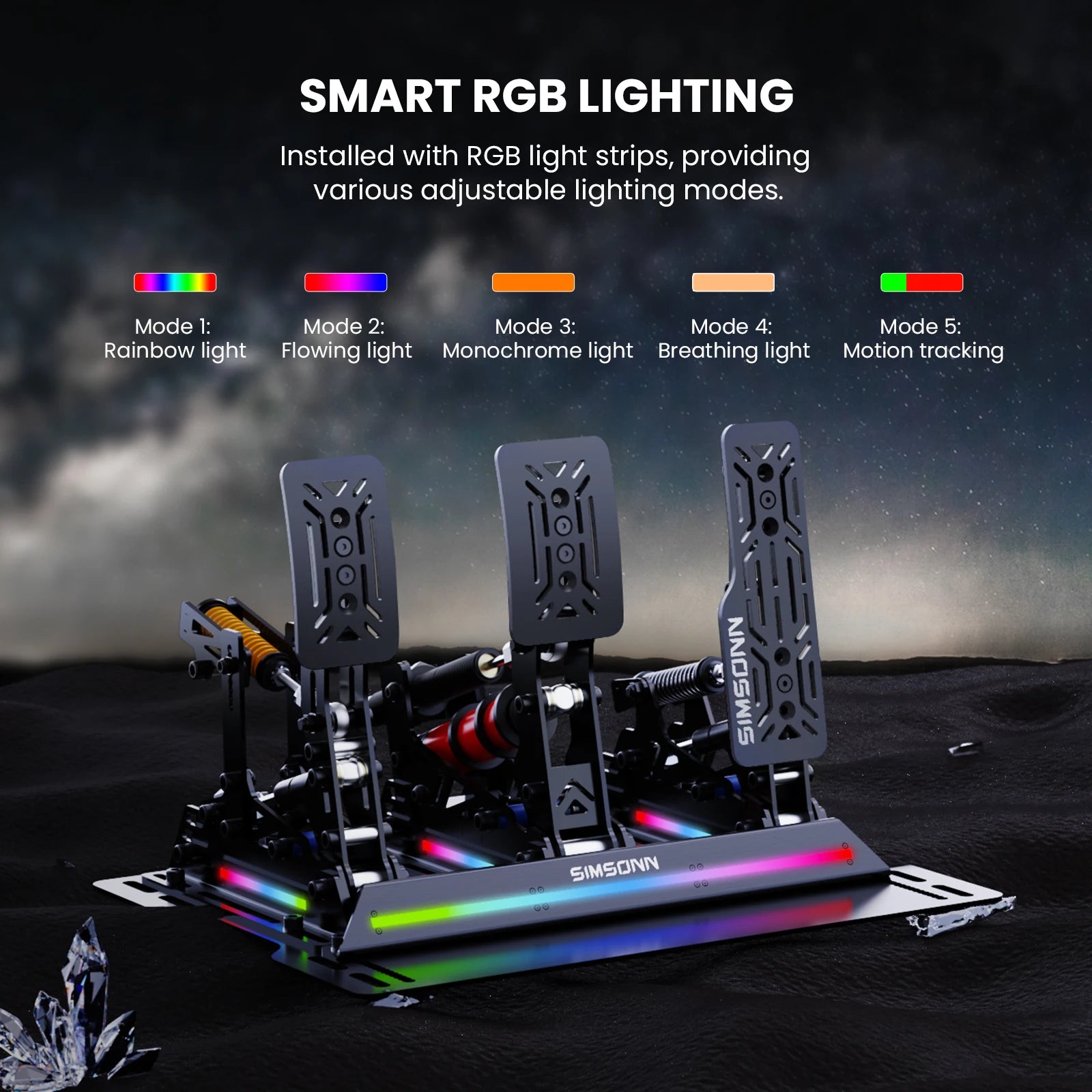 SIMSONN PRO X Ultra Sim Racing Pedals Pressure Sensor Pedal Support VAM VAM RPO Vibration Motor PC Racing Simulator Pedals